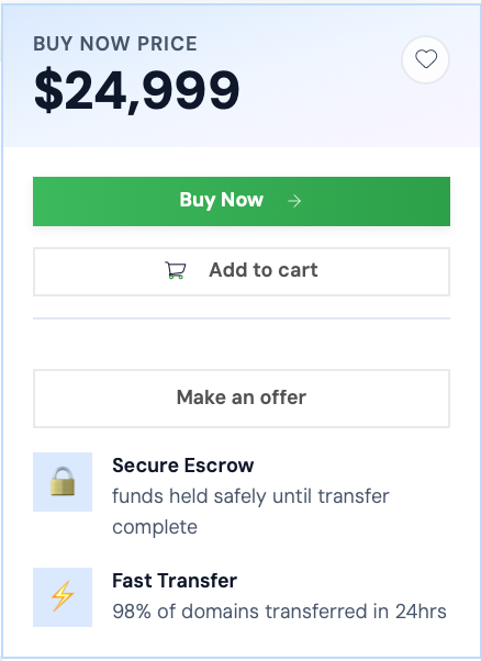Buy now domain card